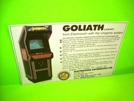 Unigame GOLIATH Cabinets Original NOS Video Arcade Game Flyer Electrocoin UK - £19.36 GBP