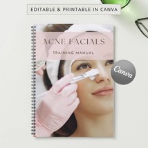 Acne Facial Training Manual Canva Editable Done for You Course Ebook Tutorial St - £25.57 GBP