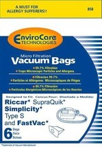 Riccar RSQ-6 SupraQuick Replacement Paper Bag- 6 Bags - £7.87 GBP