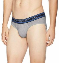 Emporio Armani Stretch Cotton Brief Logo Underwear Dark Grey Melange ( L ) - $51.56