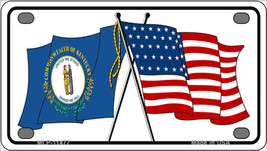 Kentucky Crossed US Flag Novelty Mini Metal License Plate Tag - $14.95