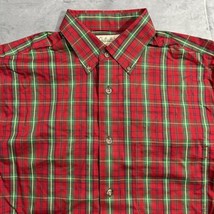 Cabelas Outfitters Series Red Green Plaid Long Sleeve Button Down Shirt Medium - £14.62 GBP
