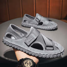 Summer Hollow Men&#39;s Soft Bottom Beach Shoes Breathable Mesh Sandals - £46.21 GBP+