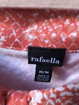 Rafaella Women&#39;s M orange white stretch knit top snake skin print shirt s/s - £11.19 GBP