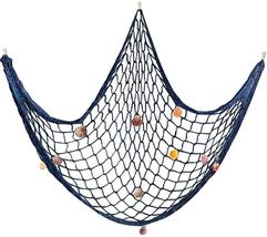 Natural Fishing Net With Seashells Wall Hanging Decor Beach Themed Party... - $28.95
