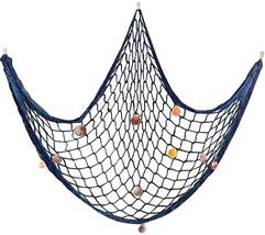 Natural Fishing Net With Seashells Wall Hanging Decor Beach Themed Party Decor - £21.75 GBP