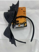 Scunci ￼ Halloween Glitter Bow Bat Wing Headband￼ Black COMBINE SHIP - $3.86