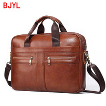 New Genuine Leather Men&#39;s Briefcase Business Men Handbag Laptop Bag Male Shoulde - $99.05