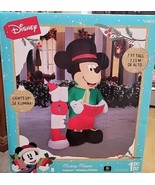 Christmas Disney 7 ft Mickey Mouse Noel Airblown Inflatable LIGHTS UP!! ... - £117.58 GBP