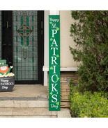 Wooden Happy St. Patrick&#39;s Porch Sign 60-In Shamrocks Holiday Yard Decor... - £49.44 GBP