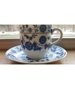Decorative ~ Porcelain ~ Blue &amp; White ~ Cup &amp; Saucer Set ~ Floral Design  - €25,68 EUR