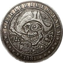 Medalla de fantasía con temática pirata &quot;Hobo Dollar&quot; - diseño de 1881 r... - $18.66 CAD