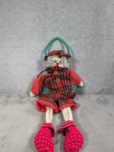 Vintage Handmade Primitive Mrs. Clause Doll Christmas Decorations Shelf ... - $10.38