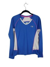 The North Face Flash Dry Long Sleeve Shirt S/P Womens Blue Pink V neck C... - £15.23 GBP