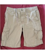 Roundtree &amp; Yorke 36 x 12&quot; Khaki Heavy Cotton Twill Cargo Shorts - £8.72 GBP