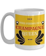 Champagne Coffee Mug - This Person Is A Champagne Queen - Booze Cup - Fun Annive - £17.22 GBP