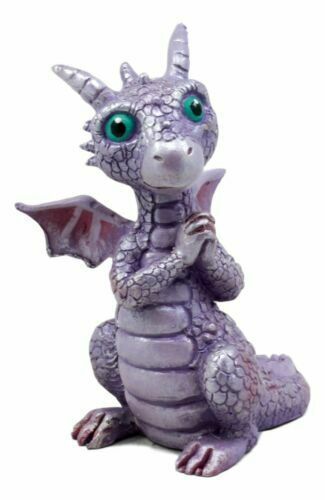 Night Fury Purple Twilight Dragon Figurine 3.75&quot;H Miniature Wishing Drag... - $16.99