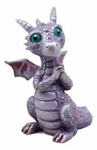 Night Fury Purple Twilight Dragon Figurine 3.75&quot;H Miniature Wishing Dragon Decor - £13.62 GBP