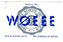 1956 QSL Missouri School of Mines W0EEE Rolla - £6.69 GBP