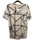 X-Small LuLaRoe T-Shirt Black White Geometric Hudson Pullover Top Blouse XS - $6.75 CAD