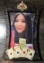 Poker Player Maria Ho Framed Photo In Vintage Poker Aces Frame 8.5&quot; X 11.5&quot; - £35.22 GBP