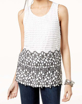 allbrand365 designer Womens Embellished Lace Shell Top, X-Large, Bright White - £27.49 GBP