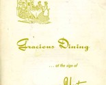 Yesteryear Menu Sign of Gracious Dining Harrison at the River Kankakee I... - $93.95