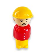 Vintage Viking Toys Sweden Hard Hat Figure 2.75&quot; Red Shirt Yellow Pants - $9.99