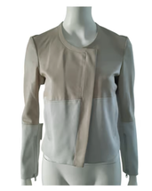 HELMUT LANG Womens Jacket Biker Leather Stylish Elegant Ivory Size P D04... - £197.93 GBP