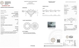 1.06 Ct ROUND Cut  IGI Certified Lab Grown CVD Diamond G Color SI2 Clari... - £372.37 GBP