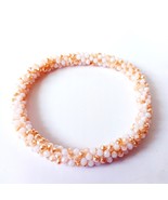 Boho Elastic Porcelian Faceted Crochet Bracelets Women Stretch Crystal G... - $23.00