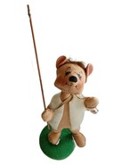 Vintage AnnaLee 8&quot; Fisherman Mouse w Pole &amp; Basket - £8.50 GBP