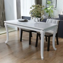 Classic Style Wooden White High Gloss Rectangular Kitchen Dining Table Wood - £222.36 GBP