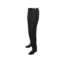 Mens MANTONI Flat Front Pants 100% Wool Super 140's Classic Fit 46306-3 Charcoal image 11