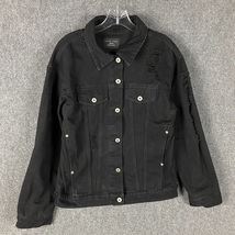 Love Tree Denim Jacket Women&#39;s Medium Black Cotton Blend Adults M - $365.38 MXN