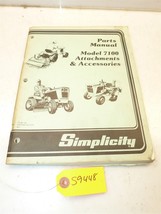 1985 Simplicity Model 7100 Attachments &amp; Accesories Parts Manual - 97 pgs - $34.89