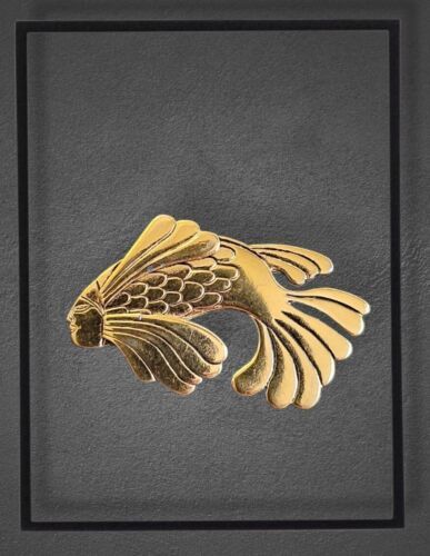 Primary image for Laurel Burch Goddess Koi Fish Pin Brooch Gold Plated Jewelry Vintage 1980s