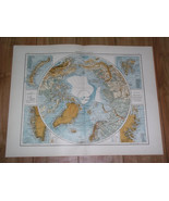 1912 ANTIQUE MAP OF NORTH POLE ARCTIC ALASKA GREENLAND SVALBARD SPITSBERGEN - £29.61 GBP