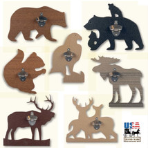 WILDLIFE BOTTLE OPENER - Eagle Bear Elk Moose Deer &amp; Squirrel - $53.99
