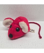 Vintage 1975 Wallace Berrie Mealy Mouse 5&quot; Plush Red White Stuffed Anima... - $44.45