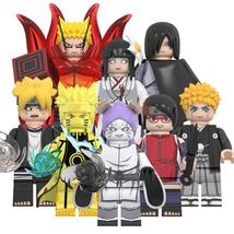 8Pcs Naruto Boruto Ootutuki Momoshiki Uchiha Sarada Mini Figure Building Blocks - £20.04 GBP