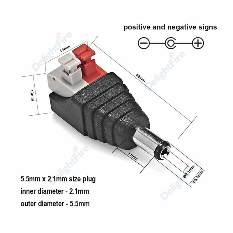 House Home 5V 12V 24V 250V 10A DC Power ConAtor 5.5 x 2.1mm Female Male Jack A A - $19.00