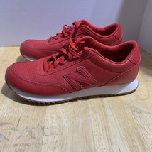 New Balance 501 Leather &#39;Scarlet Gum&#39; Red Athletic Shoes Men’s Size 10.5 D - $457.57 MXN