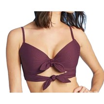 New SHADE &amp; SHORE 34C Bikini Top Boysenberry Knot front Underwire Swimwear - £9.71 GBP