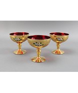 Tre Fuochi Venetian Murano Glass Ruby Red 24K Gold Floral Champagne Glas... - £393.17 GBP
