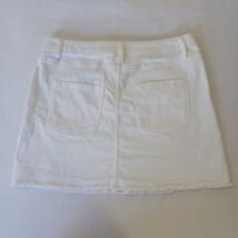 Almost Famous Premium Mid-Rise Women's White Frayed Denim Skirt Size 11 Waist 31 image 2