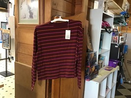 Xl burgundy striped long sleeve - £7.05 GBP