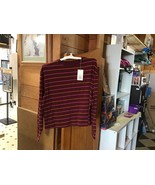 Xl burgundy striped long sleeve - £7.00 GBP