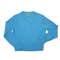 NWT J.Crew Cashmere Shrunken Crewneck Sweater in Blue Pullover S - £71.50 GBP