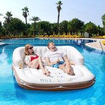 Canopy Island Inflatable Pool Float Lounge Swimming Raft Lounge Beach Se... - £184.32 GBP